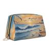 WBQLSL airborne seagulls Leather makeup bag, portable large-capacity makeup storage bag, carry-on travel with pocket makeup bag view 2