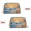 WBQLSL airborne seagulls Leather makeup bag, portable large-capacity makeup storage bag, carry-on travel with pocket makeup bag view 3