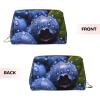 WBQLSL blueberries Leather makeup bag, portable large-capacity makeup storage bag, carry-on travel with pocket makeup bag view 3