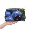WBQLSL blueberries Leather makeup bag, portable large-capacity makeup storage bag, carry-on travel with pocket makeup bag view 4