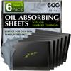 Natural Oil Blotting Sheets for Face with Bamboo Charcoal - 6pk/600 Makeup Friendly Oil Absorbing Sheets for Face - Blotting Papers for Oily Skin - Perfect for Keeping in Purse - Oil Control Film view 1