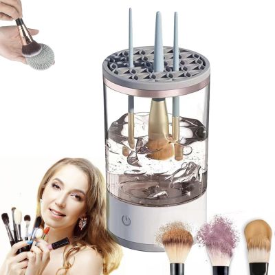Beauty Swirl Cosmetic Brush Cleaner,The Cozy Luna Makeup Brush Cleaner Beauty Swirl Electric Cosmetic Brush Cleaner Cozy Luna Rechargeable Automatic Spinning for All Size Makeup Brush (1pcs-White)