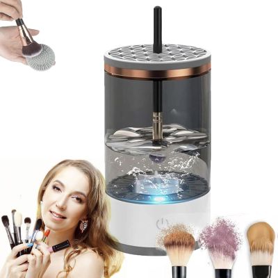 Beauty Swirl Cosmetic Brush Cleaner,The Cozy Luna Makeup Brush Cleaner Beauty Swirl Electric Cosmetic Brush Cleaner Cozy Luna Rechargeable Automatic Spinning for All Size Makeup Brush (1pcs-Black)