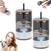 Beauty Swirl Cosmetic Brush Cleaner,The Cozy Luna Makeup Brush Cleaner Beauty Swirl Electric Cosmetic Brush Cleaner Cozy Luna Rechargeable Automatic Spinning for All Size Makeup Brush (2pcs-Black) view 1