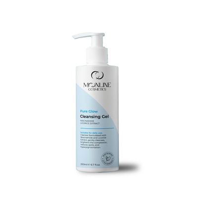 Moonline Cosmetics Pure Glow Cleansing Gel with Niacinamide, Licorice Extract, 6.7 fl oz