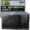 Natural Oil Blotting Sheets for Face with Bamboo Charcoal - 2pk/200 Makeup Friendly Oil Absorbing Sheets for Face - Blotting Papers for Oily Skin - Perfect for Keeping in Purse - Oil Control Film view 1