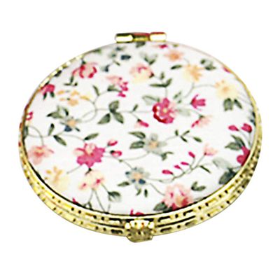 1Pc Round Pocket Folding Makeup Vintage Double Sides Floral Printed