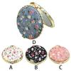 1Pc Round Pocket Folding Makeup Vintage Double Sides Floral Printed view 4