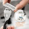 REVOLV - Mens Razor - 1 Premium Weighted Handle + 1 Dual-Sided Cartridge - For a Closer, Smoother Shave - Safe on Sensitive Skin - Grey view 2