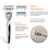 REVOLV - Mens Razor - 1 Premium Weighted Handle + 1 Dual-Sided Cartridge - For a Closer, Smoother Shave - Safe on Sensitive Skin - Grey view 4