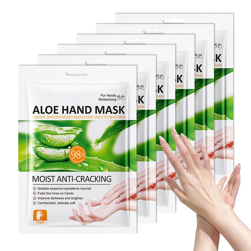 6 Pairs Hand Masks Moisturizing Gloves, Hydrating Hand Mask Moisturizer Gloves Care for Dry Cracked Hands, Smooth Long Lasting Soft Firming Hand Mask Gift Set for Men WomenO)