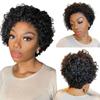 13X4 Short Curly Lace Front Wigs Pixie Cut Wig Human Hair HD Lace Front Wigs Human Hair Pre Plucked for Women 4 inch Natural Color view 1