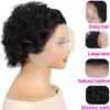 13X4 Short Curly Lace Front Wigs Pixie Cut Wig Human Hair HD Lace Front Wigs Human Hair Pre Plucked for Women 4 inch Natural Color view 4