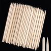 200Pcs Professional Disposable Nail Stick Cuticle Pusher Bulk Crystal Nail Care Sticks Cuticle Manicure Pedicure Stick for Fingernail Cleaning Cuticle Stick (Yellow/Bamboo) view 1