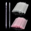 100 Pcs Professional Disposable Nail Stick Cuticle Pusher Bulk Crystal Nail Care Sticks Cuticle Manicure Pedicure Stick for Fingernail Cleaning Cuticle Stick (Pink/Silver) view 1