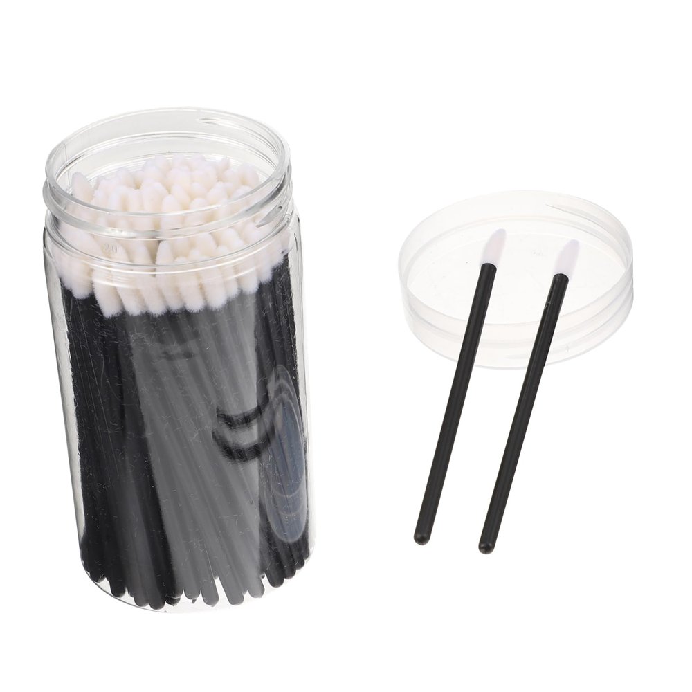 ARTSEWPLY 100pcs Disposable Lip Brushes Makeup Tool for Precise Lip Application Lipstick Applicators Convenient Bulk Packaging Black