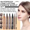 10PCS Eyebrow Pomade Kit,Eyebrow Makeup Set with Eyebrow Pomade,Black Eyeliner,Eyebrow Pencil and Eyebrow Brush,Long Lasting Waterproof Eyebrow Kit for Eeye Makeup view 2