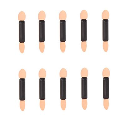 10Pcs Disposable Double Ended Eyeshadow Brush Sponge Tipped Oval Eyeshadow Applicator Black, Nice Design