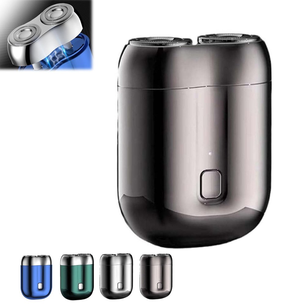 Electric Razor - Floating 4d Shaving Head for Precision, Double-Ring Magnetic Cutter Upgrade Pocket Shaver, Compact Electric Shaver for Men (Grey)