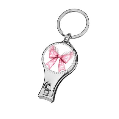Coquette Pink Silk Bow with Angel Wings Nail Clippers Toenail Clipper Cutters Watercolor Professional Nail Trimmer Nail Cuticle Cutter for Women Men