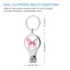 Coquette Pink Silk Bow with Angel Wings Nail Clippers Toenail Clipper Cutters Watercolor Professional Nail Trimmer Nail Cuticle Cutter for Women Men view 2