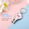 Coquette Pink Silk Bow with Angel Wings Nail Clippers Toenail Clipper Cutters Watercolor Professional Nail Trimmer Nail Cuticle Cutter for Women Men view 4