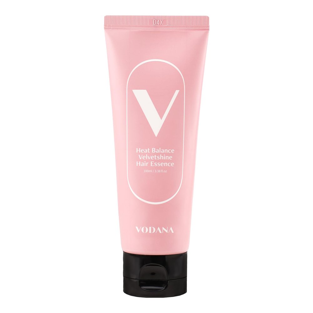 Vodana Heat Balance Velvetshine Hair Essence - Korean Beauty Heat Protection Cuticle Care - Non Sticky Fast Absorbing Cream Formula - 5 Ceramides Jojoba Collagen - 3.38 fl.oz