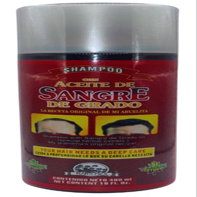 Alma Belleza Sangre de Grado Natural Extracto de arbol Shampoo (Shampoo tree Extract Sangre de Grado) - 16 fl oz - Natural Ingredients with Hueso de Mamey, Aguacate, Cacahuananche, Jojoba, Vitamina E