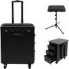 Bokknppo Rolling Makeup Train Case Professional Cosmetic trolley on Wheels Large Storage Lockable Travel Organizer with Drawer Nail Cart Trunk Cosmetic Suitcase for Makeup Nail Artist (Metal Panel) view 1
