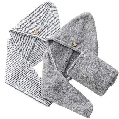 A1DFDFGOQSFG 2 Pack Bamboo Charcoal Fiber Hair Drying Towel Hat Bath Shower Head Turban Wrap Absorbent Quick Dry Hair Towels Cap for Women