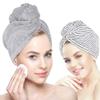 A1DFDFGOQSFG 2 Pack Bamboo Charcoal Fiber Hair Drying Towel Hat Bath Shower Head Turban Wrap Absorbent Quick Dry Hair Towels Cap for Women view 2
