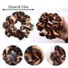 2pcs Leopard French Hair Scrunchies,Punk Vintage Large Elastic Scrunchie Hair Tie Ponytail Holders Bun Cover for Girls and Women view 2