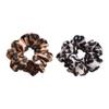 2pcs Leopard French Hair Scrunchies,Punk Vintage Large Elastic Scrunchie Hair Tie Ponytail Holders Bun Cover for Girls and Women view 4