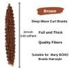 Brown Braiding Hair Pre Stretched Color 30 Boho Hair for Braiding Hypoallergenic ez Braid Curly Deep Wave Synthetic Prestretched Knotless Crochet Boho Braids view 3