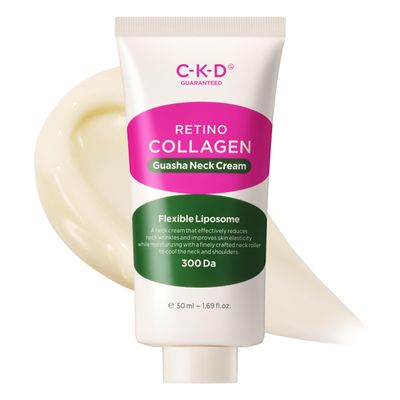 CKD Retino Collagen Gua Sha Neck Cream [Refill] - Firming Cream for Neck and Jawline Tightening, Lifting, and Wrinkle Reduction without Stainless Steel Roller. Korean Skin Care,1.69 fl oz.