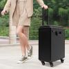 Bokknppo Rolling Makeup Train Case Professional Cosmetic Trolley on Wheels Large Storage Lockable Travel Organizer with Drawer Nail Cart Trunk Cosmetic Suitcase for Makeup Nail Artist (Acrylic Panel) view 4