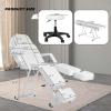 FRATUNAR Facial Chair, Adjustable Tattoo Chair Facial Bed with Hydraulic Stool Massage Bed for Professional Massage Facial Lash Beauty Treatment Spa, White view 2