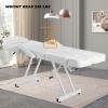 FRATUNAR Facial Chair, Adjustable Tattoo Chair Facial Bed with Hydraulic Stool Massage Bed for Professional Massage Facial Lash Beauty Treatment Spa, White view 3