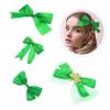 WRITWAA 4pcs Patrick's Day Festival Hairpins for Boys and Girls Adults Bow Hair Accessories for Celebrations and Costumes view 3