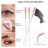 300 PCS Eyelash Extension Supplies Kit Disposable Micro Swab Brush Match Eyebrow Spoolie Lip Stick Brush Mascara Wand Applicator Mascara Applicator Eyelashes Tool(Pink/Green) view 2