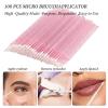 300 PCS Eyelash Extension Supplies Kit Disposable Micro Swab Brush Match Eyebrow Spoolie Lip Stick Brush Mascara Wand Applicator Mascara Applicator Eyelashes Tool(Pink/Green) view 4