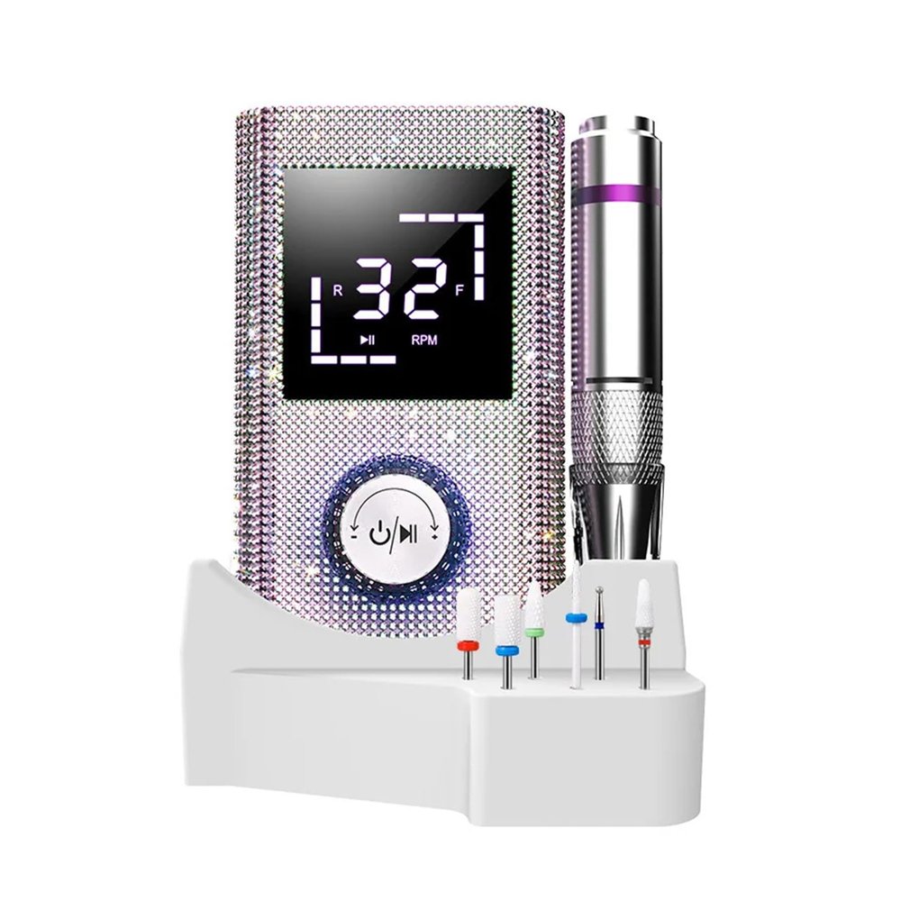 Boyuan Professional Nail Drill 45000 RPM, Electric Nail File Portable Nail Drill Kit, Upgraded Motor with Low Vibration and Noise, Adjustable Speed Direction Manicure Polishing Nail for Salon Home