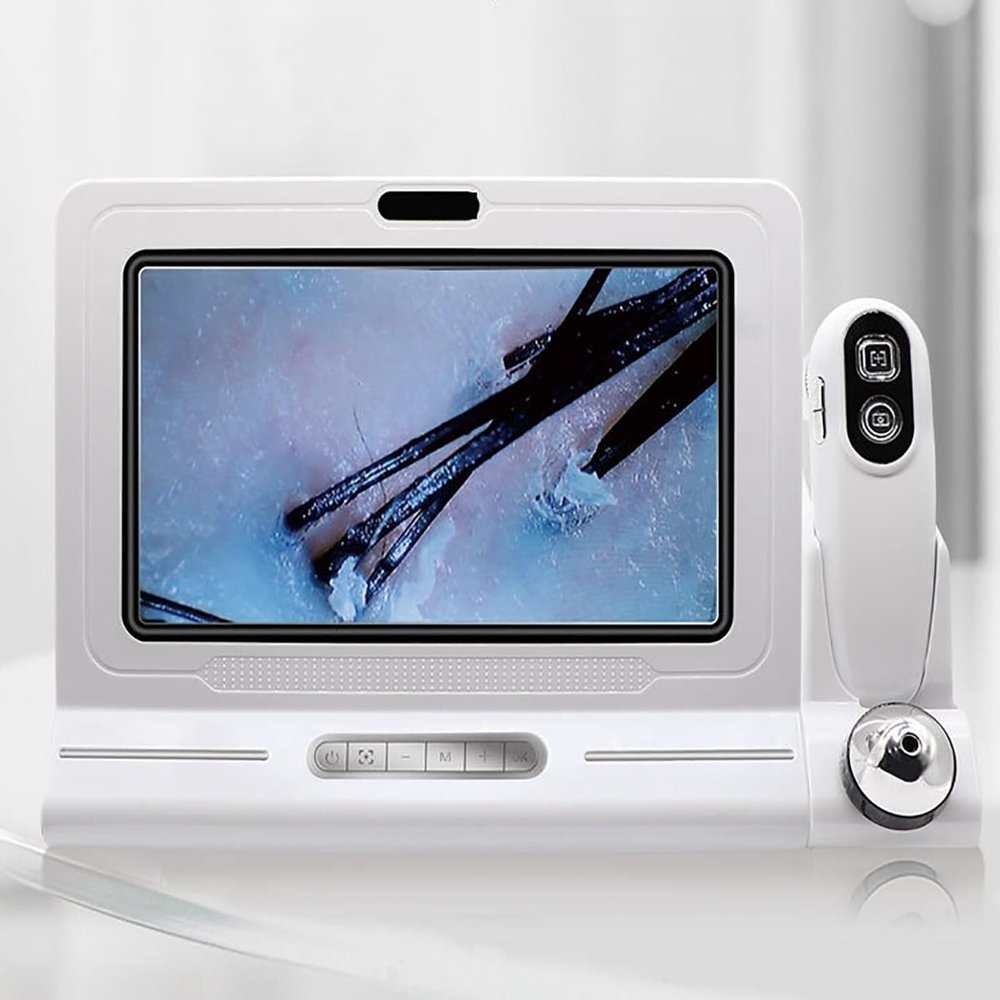 CHIPEL Scalp Hair Detector 11 inches, Skin Hair Analyzer, 10 Million pixels/50X and 200X Lens/4 spectrums/16G Large Storage, Picture Storage, Suitable for Home, Beauty Salon, spa
