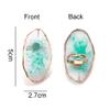 2 Pcs Resin Nail Art Palette Finger Ring Plate Gel Polish Mixing Trays Marble Makeup Display Board Nail Art Polish Holder Nails Color Plate for Nail Art view 2