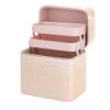 IIPOSAQQ 1PC Travel Cosmetic Bag with Mirror Portable Train Makeup Case 4 Foldable Makeup Tray for Cosmetics Makeup Brushes (Color : A) (C) view 1