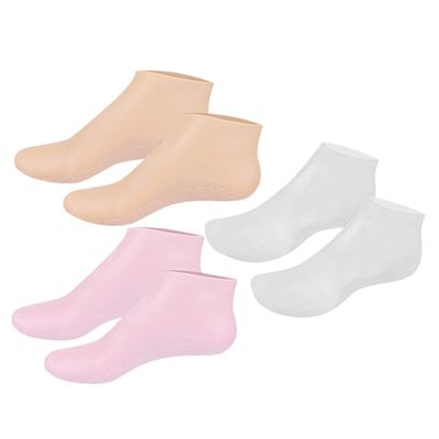 FRCOLOR 3pairs Moisturizing Foot Socks for Dry Cracked Skin Elastic Lotion Socks for Intensive Hydration Reusable for Home Pedicure Care for Friends and Family