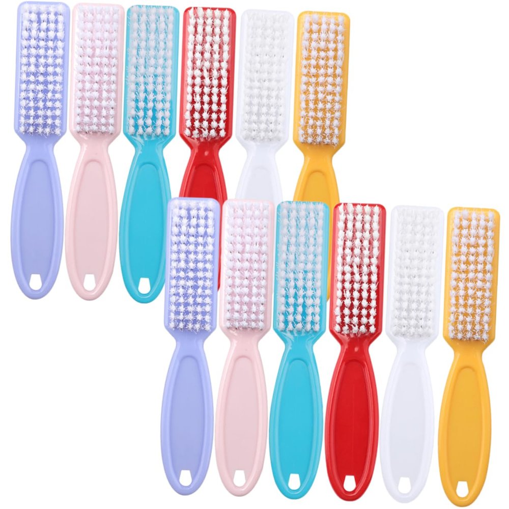 FRCOLOR 24pcs Nail Brush for Manicure Cleaning Hand Grip Fingernail Scrubber for Salon Travel Home Use Convenient Nail Art Cleaning Tools