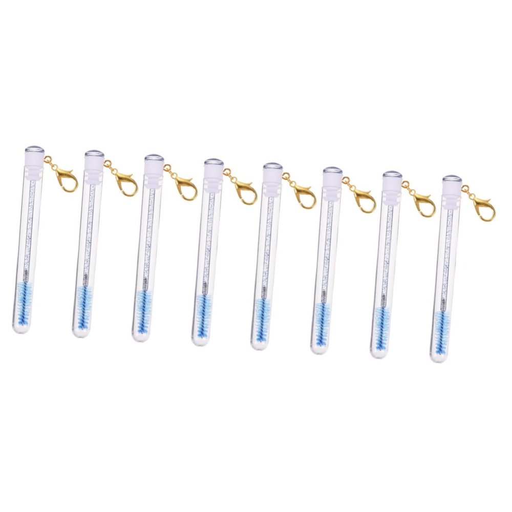 HONMEET 8pcs Eyelash Brush Key Chain Makeup Wands for Eyelash and Eyebrow Portable Beauty Tools for Travel and Daily Use
