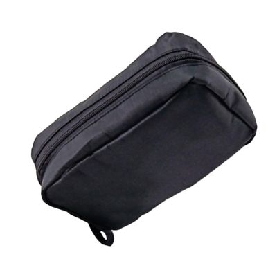 FRCOLOR Women Portable Makeup Bag Small Cosmetic Organizer for Travel Toiletries Daily Use Lightweight Capacity for Lipstick Toothbrush More Black Red