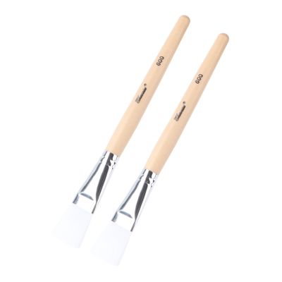 WEKADRIN 2pcs Wooden Handle Facial Mask Brush for Professional Application of Face Masks Needs for Home and Spa Use Easy to Clean
